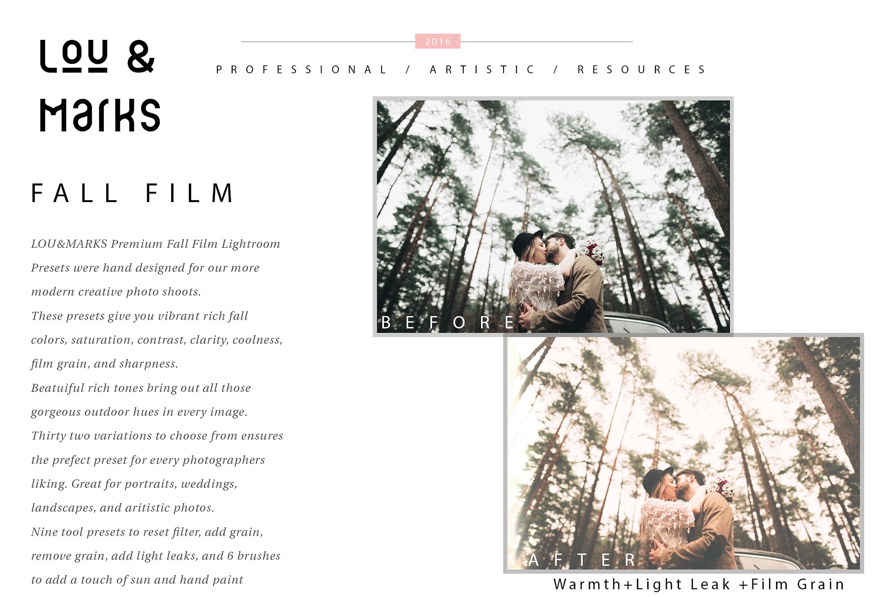 32款秋天电影镜头风格Lightroom预设+笔刷 32 Fall Film LR Presets + 6 Brushes插图(1)