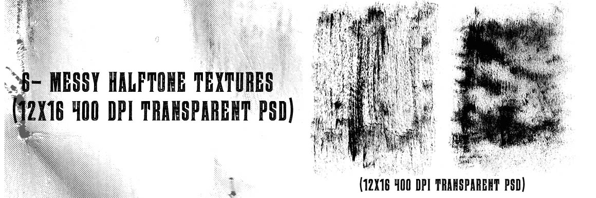 一组Messy Halftone纹理素材 6 Free Messy Halftone Textures [PSD]插图(1)