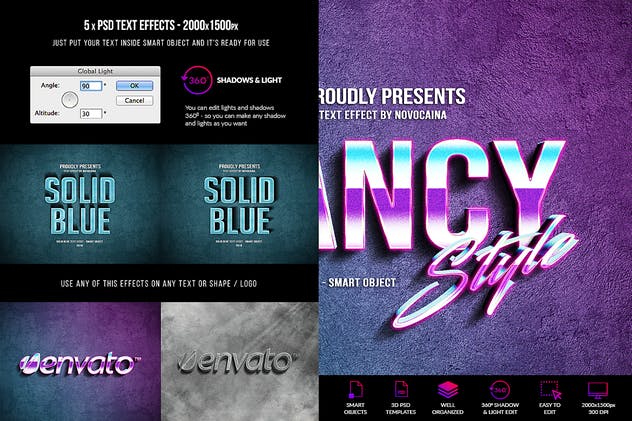 10款炫酷发光字体效果PSD分层模板 Text Effects Bundle – 10 PSD插图(11)