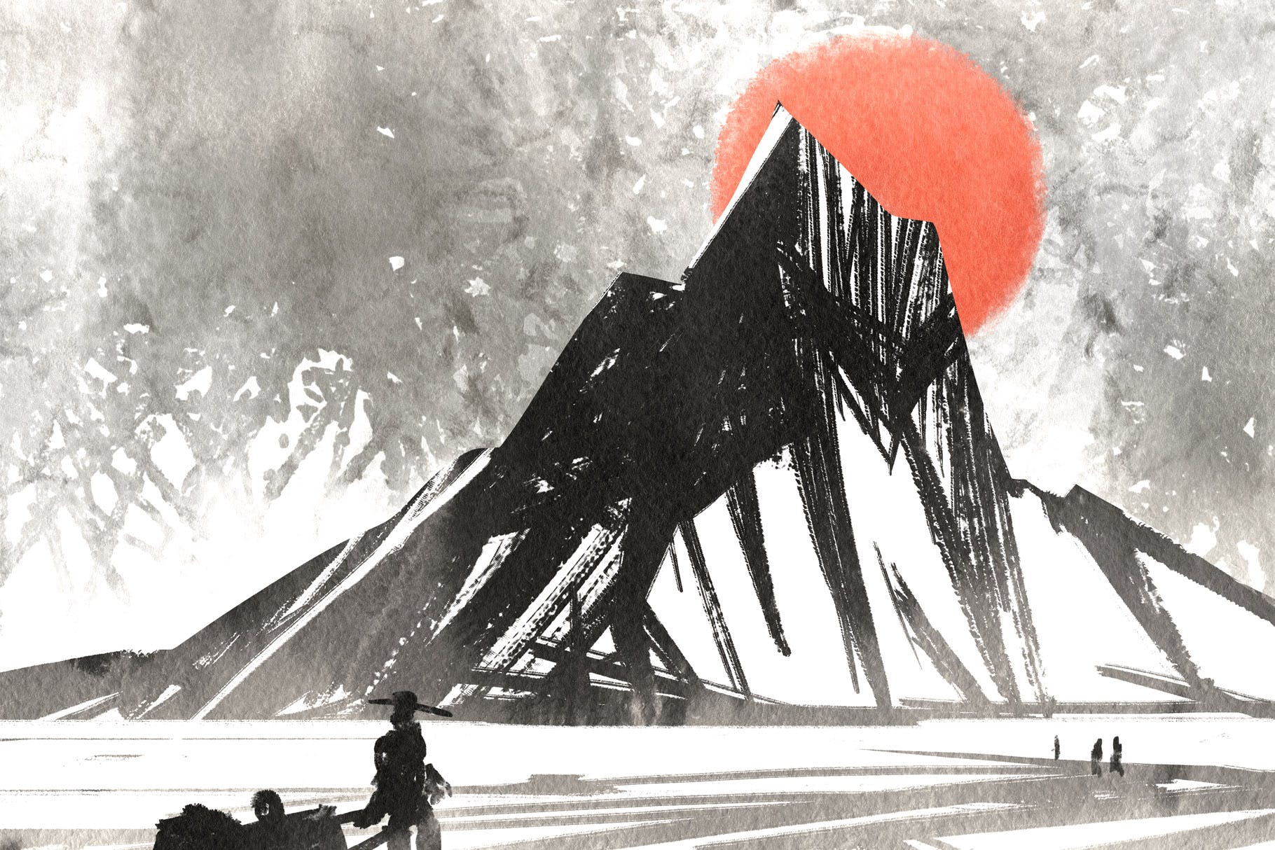 44种墨水笔画笔图形图案PS笔刷 Inktober 2019 Photoshop Brushes插图(4)