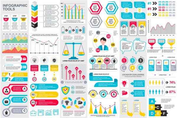 商业述职总结汇报演示信息图表元素包 Presentation Infographic Elements Template