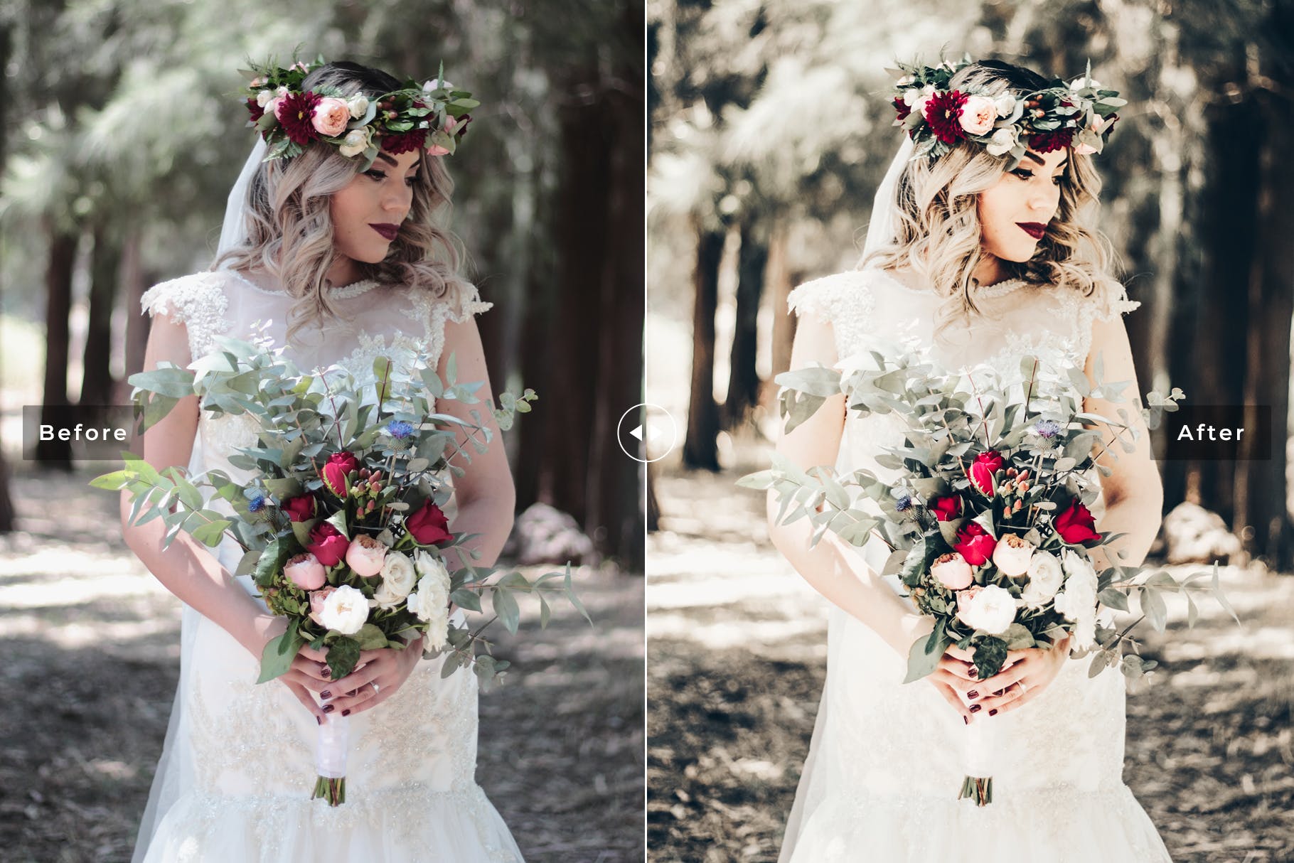 深蓝色/淡绿色人像摄影后期处理LR调色预设 Flora Mobile & Desktop Lightroom Presets插图(2)