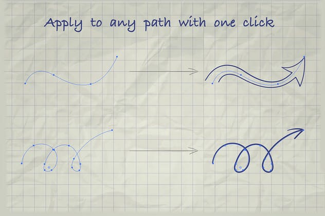 箭头图形插画艺术AI笔刷 Illustrator Arrow-Shaped Art Brushes插图(2)