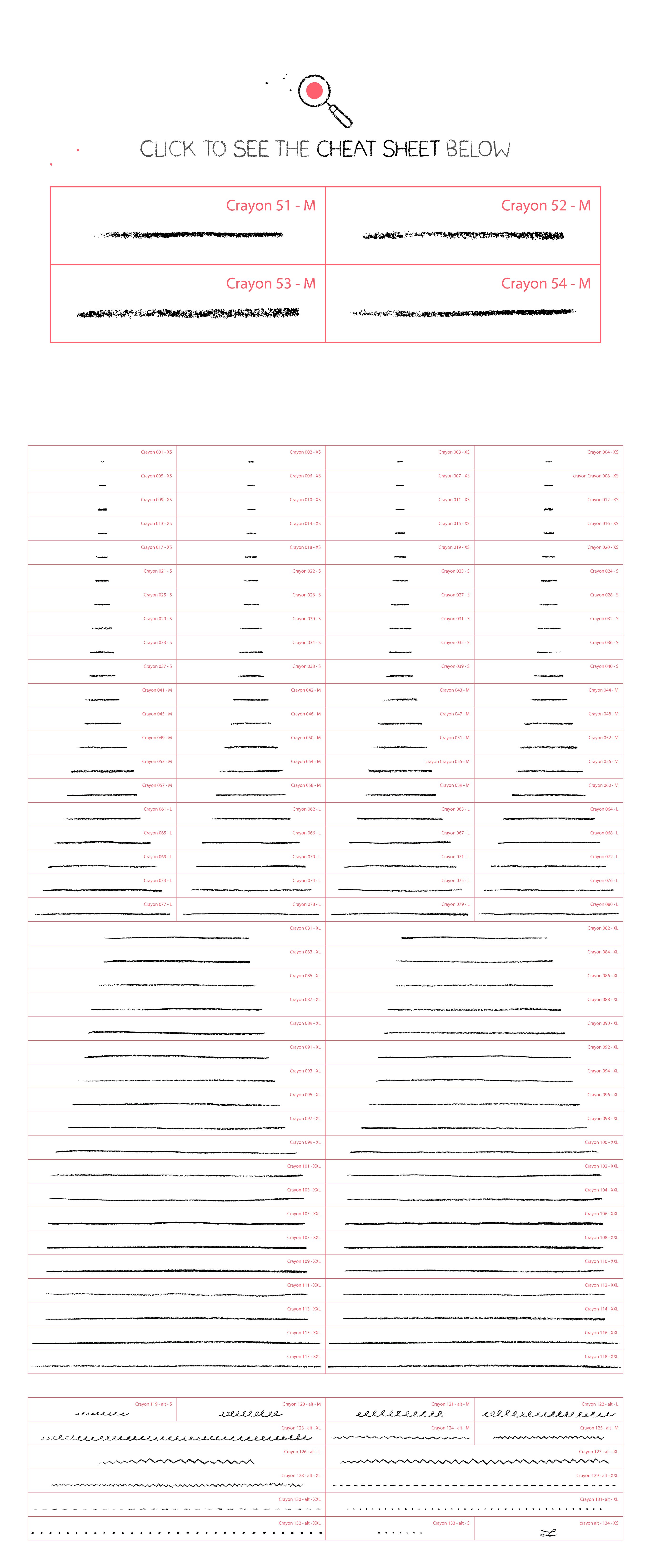 134种不同纹理和压力笔触蜡笔 Illustrator 笔刷 134 Illustrator Crayon Brushes插图(3)