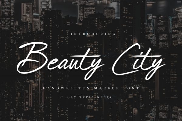 时尚英文手写草书字体下载 Beauty City