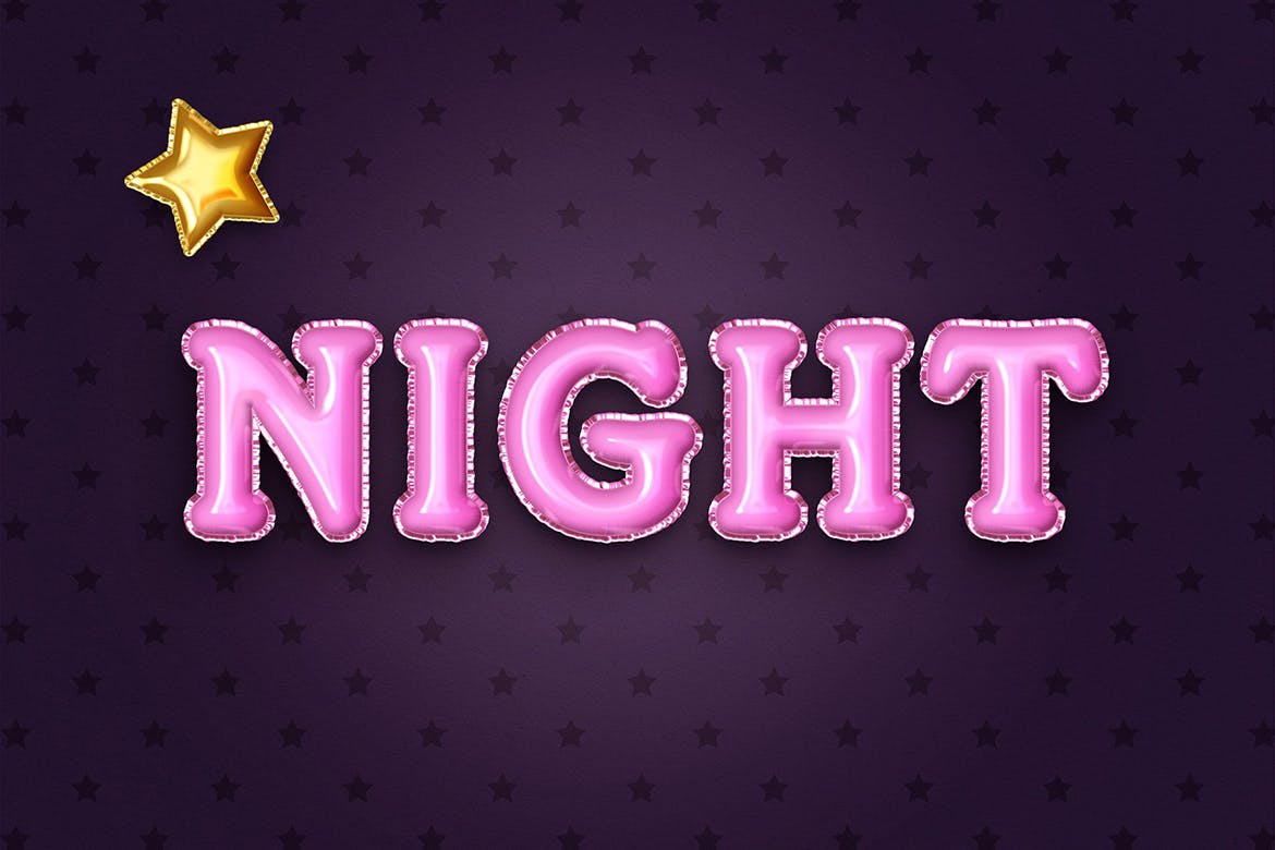 金箔气球文本效果字体特效样式PSD分层模板 Foil Balloon Text Effects插图(4)