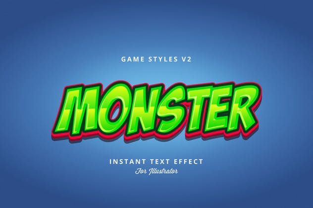 创意游戏字体设计特效AI图层样式v2 Game Styles for Illustrator V2插图(6)