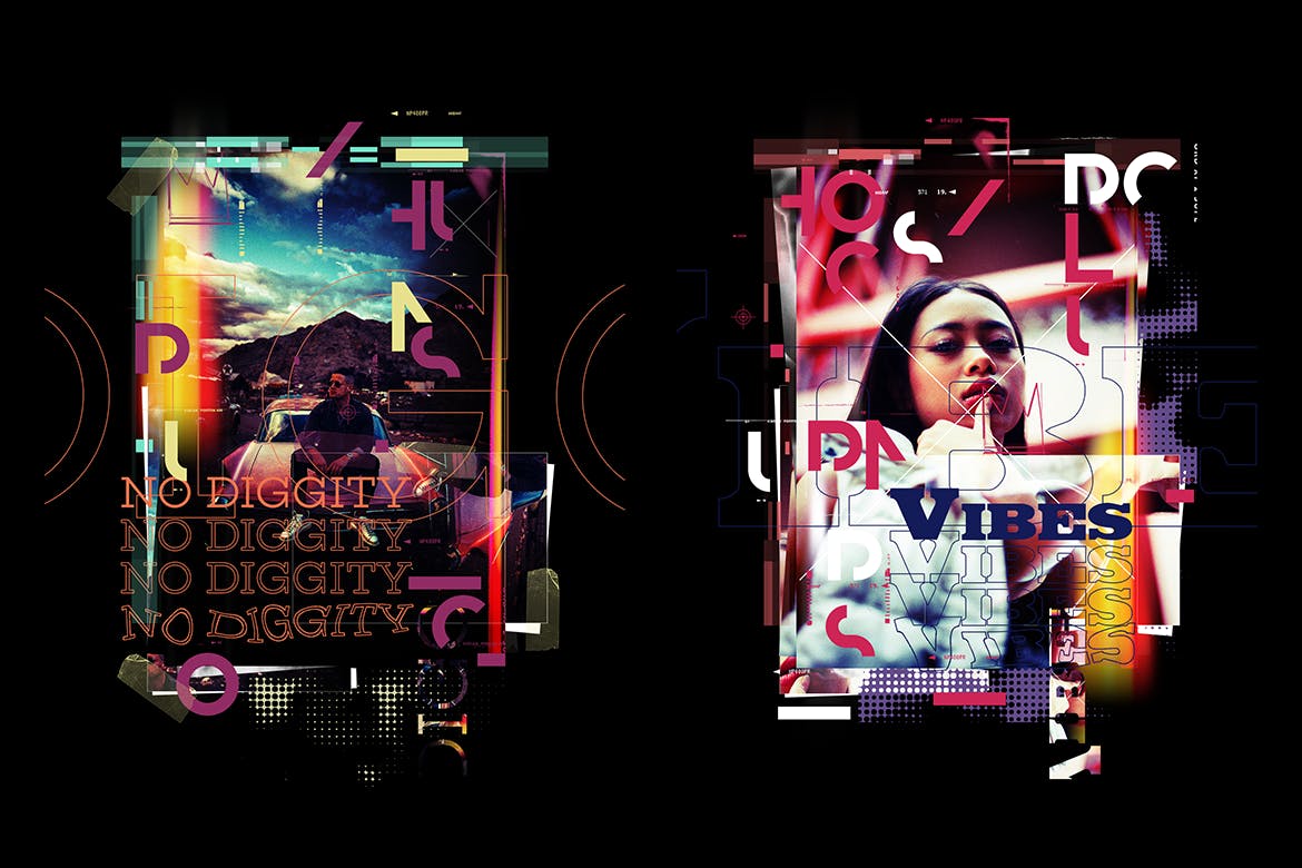 时尚Lomo印刷效果海报设计PS动作 Lomography Typography Poster Photoshop Action插图(1)