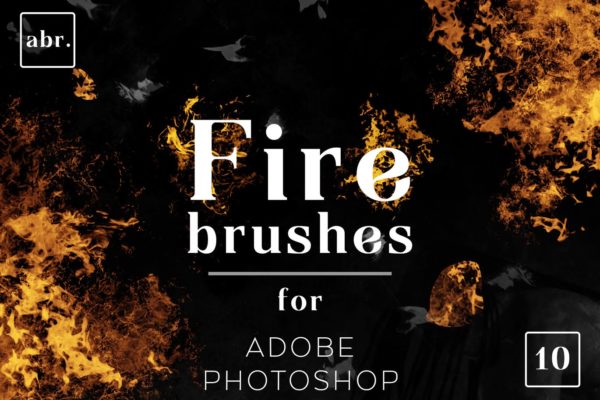 10种不同样式的魔幻火焰效果PS笔刷素材库精选 Fire Photoshop Brushes