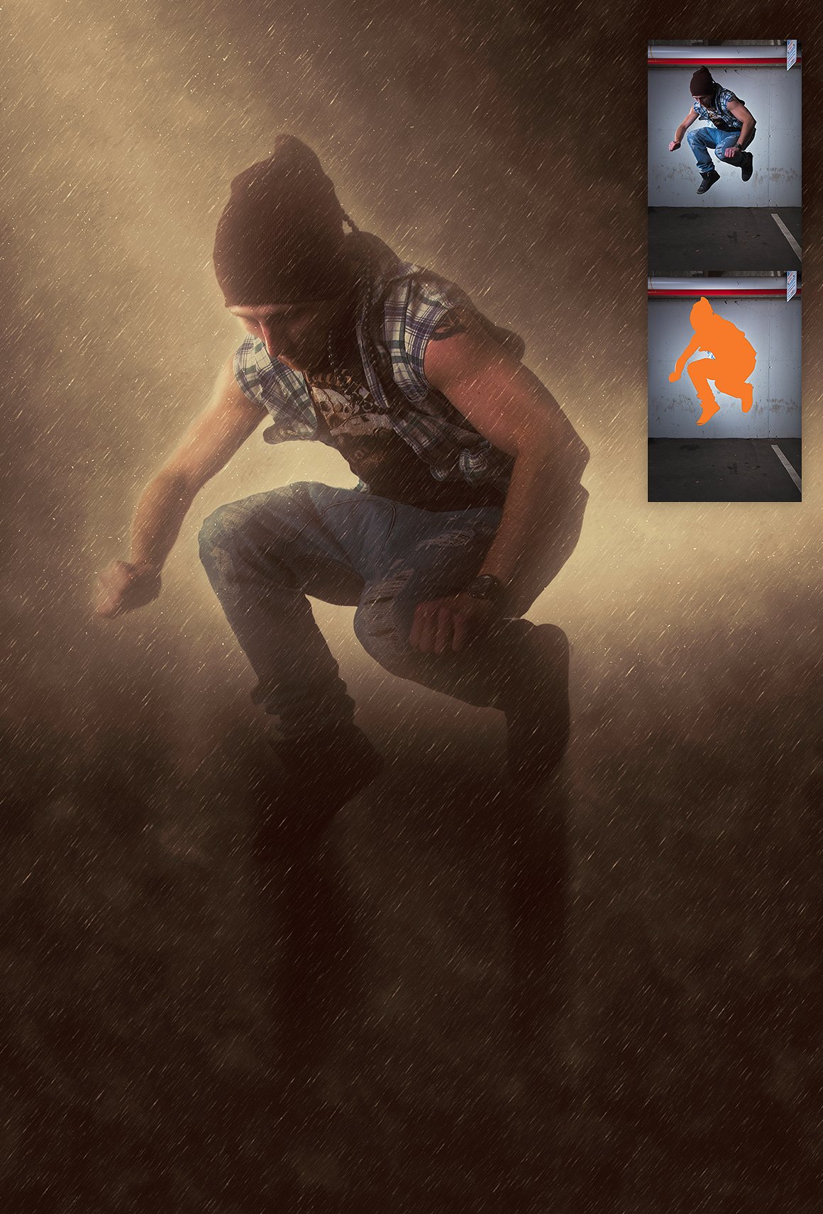 逼真的下雨特效PS动作 Rain Photoshop Action插图(7)