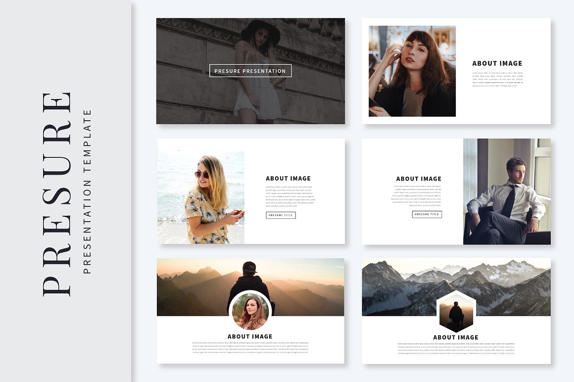 时尚、休闲、独特的Presure Powerpoint模版插图