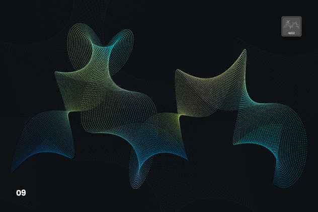 抽象虚线波浪漩涡图案Photoshop笔刷 Dotted Wavy Swirls Photoshop Brushes插图(9)