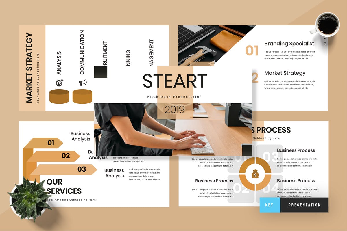 时尚企业介绍演示Keynote幻灯片模板 Steart – Pitch Deck Keynote Presentation插图