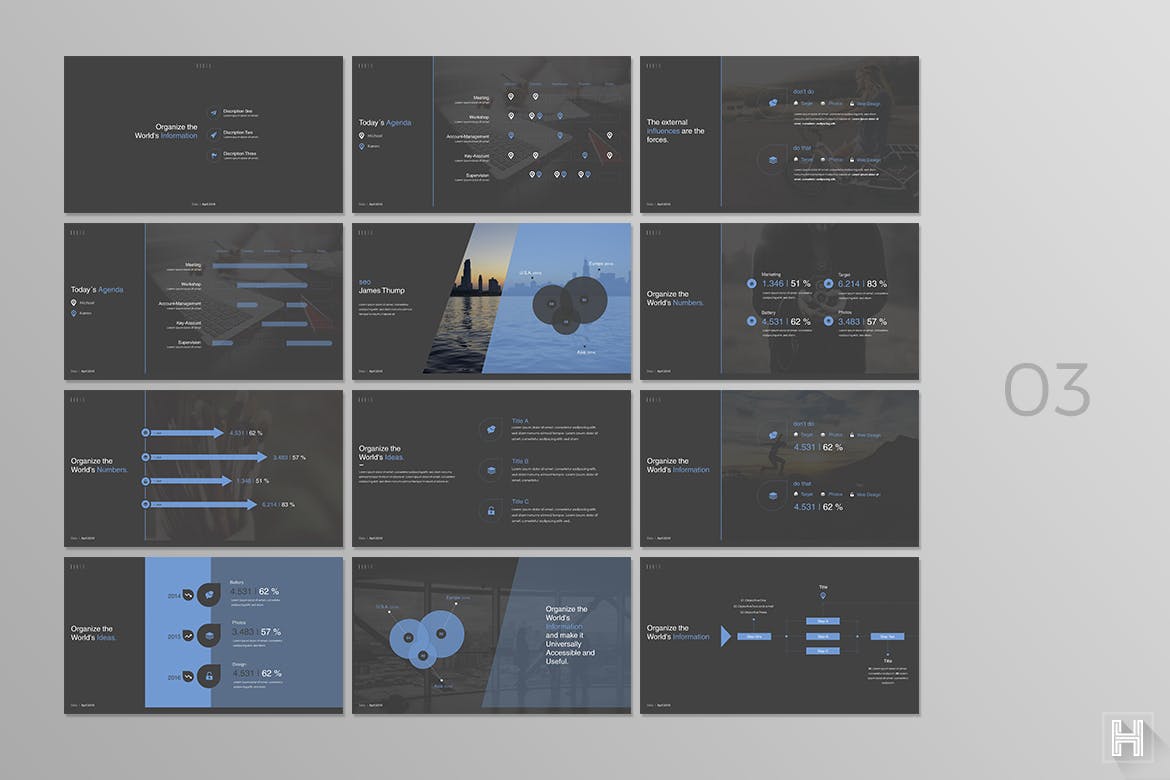 专业的时尚高端商务商业质感Google Slide幻灯片powerpoint演示模板（pptx）插图(3)