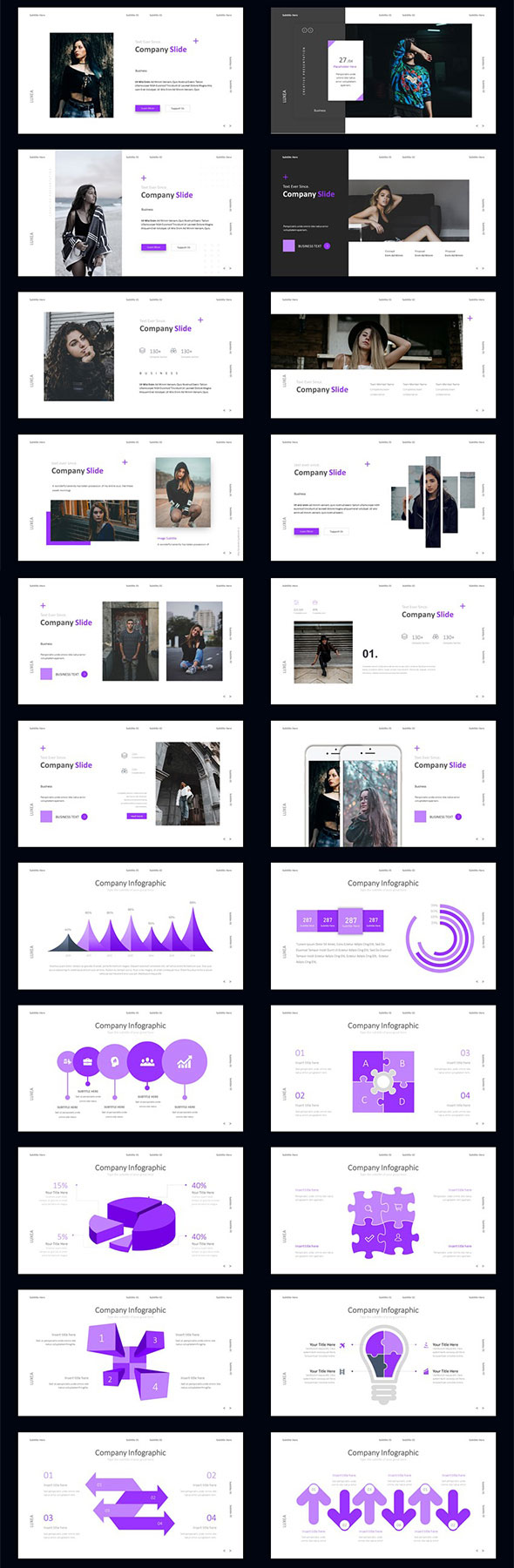时尚极简多功能的powerpoint幻灯片演示模版 Clean Luxea Powerpoint [pptx]插图(1)
