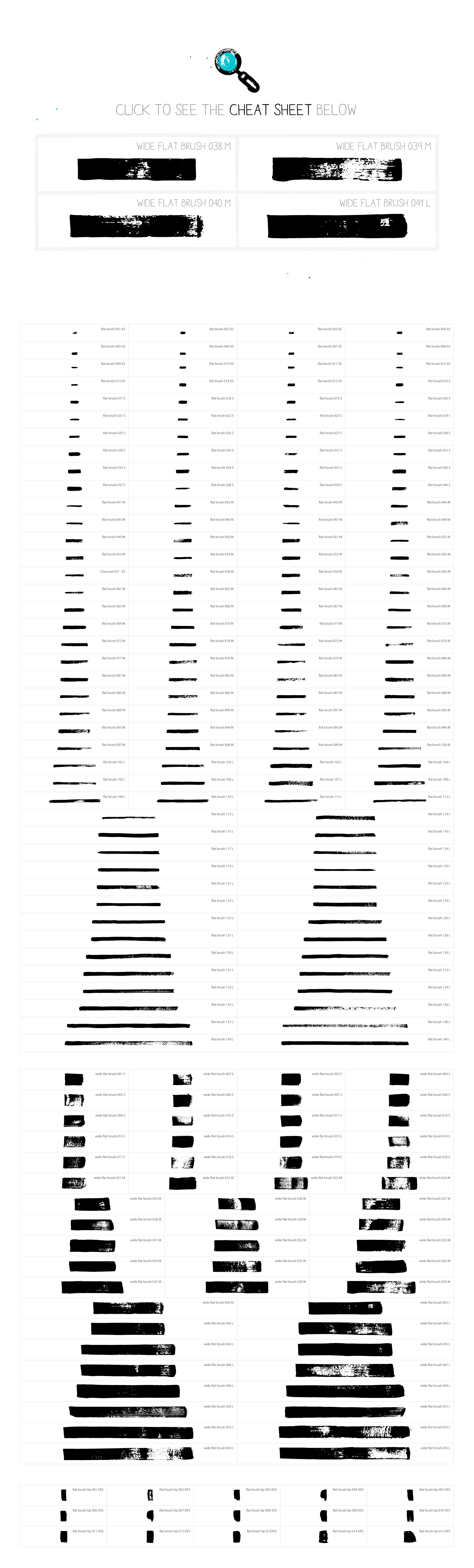 扁平笔头绘画笔画AI笔刷 AI flat paint brushes插图(4)