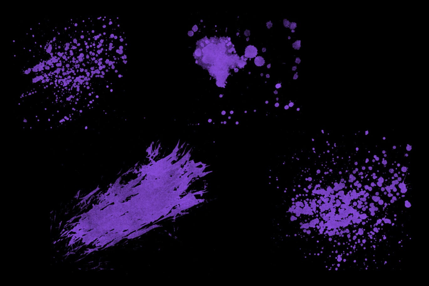 墨水飞溅泼墨图案纹理PS笔刷v4 Splatter Stamp Photoshop Brushes Vol. 4插图(2)