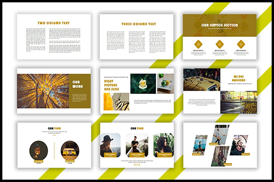 非常适合餐饮快餐咖啡馆小资情调的keynote设计模板插图(1)