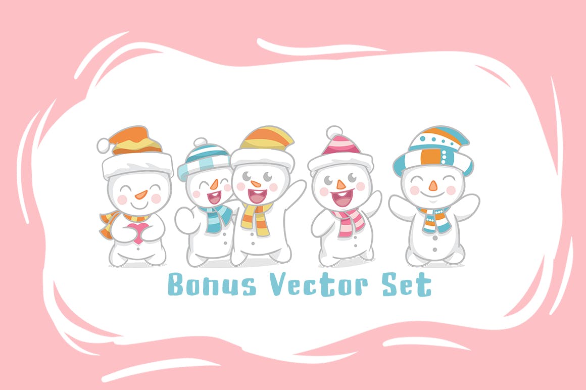 现代清新可爱风格英文手写加粗字体 Cute Snowman插图(4)