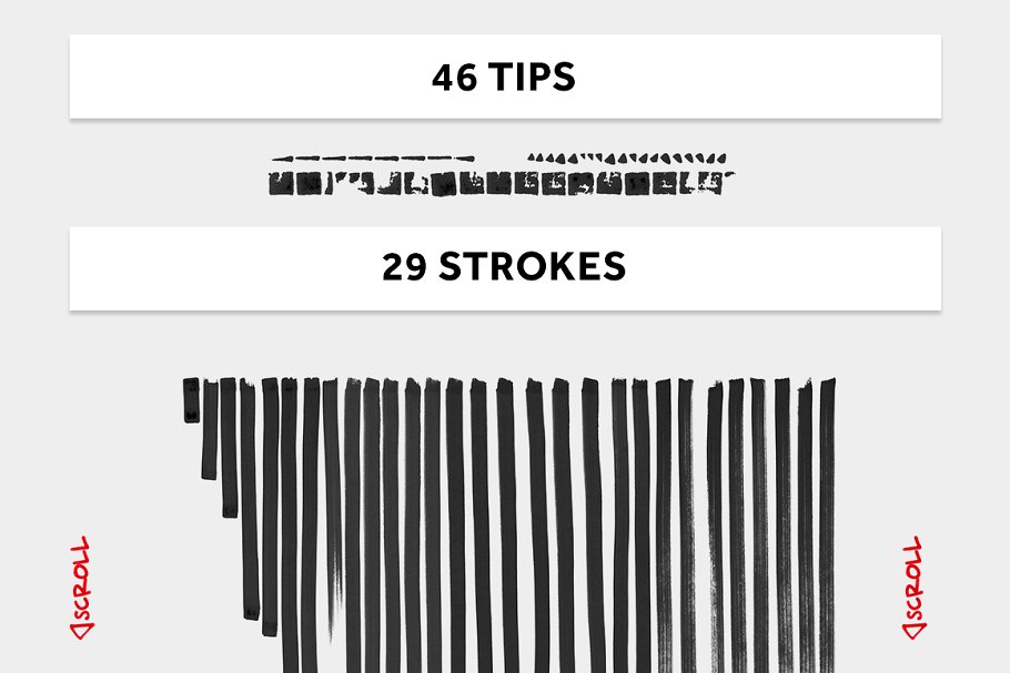 逼真黑色记号笔笔画纹理 REAL BLACK MARKER TEXTURES插图(3)