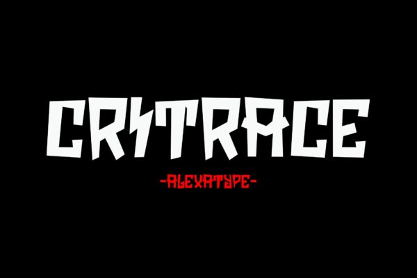 一款活力四射的英文粗体无衬线字体 Critrace – Energetic Display Font