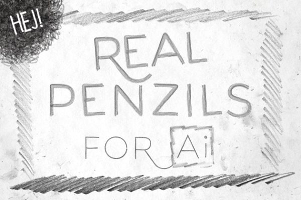 逼真铅笔笔画笔迹AI笔刷 REAL PENZILS FOR Ai