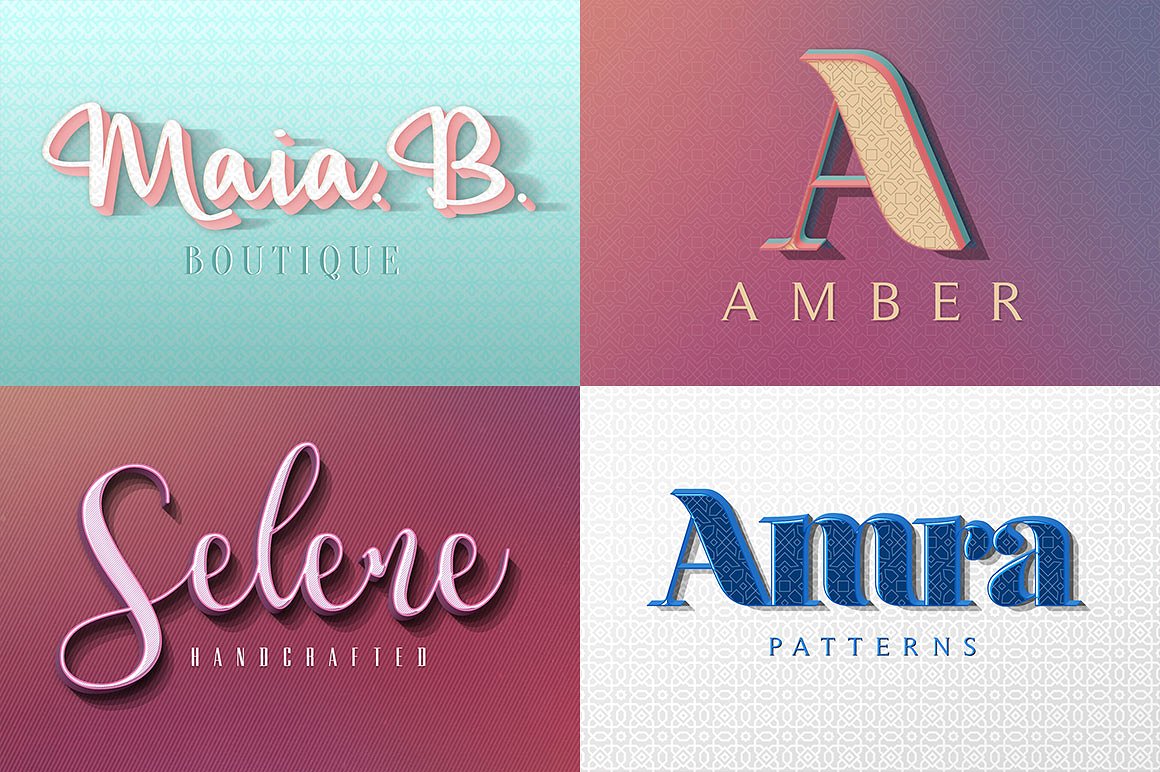 素材库下午茶：150款3D文字效果的PS图层样式 150 3D Text Effects for Photoshop–2.61 GB插图(49)