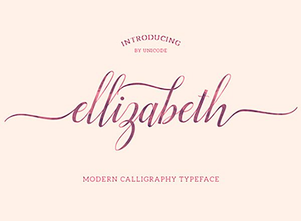优美典雅的Script Font： Ellizabeth [TTF]