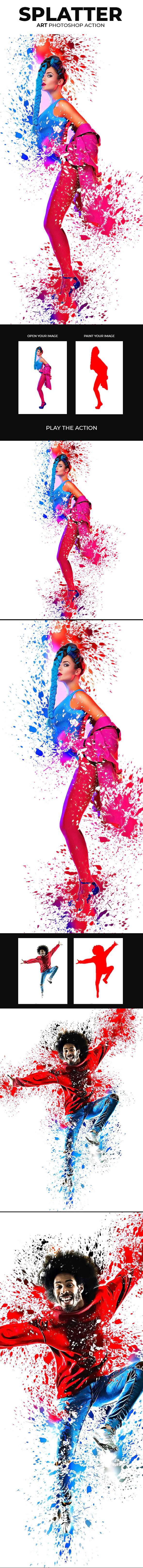 飞溅水彩艺术效果的PS动作下载 Splatter Art Photoshop Action [atn]插图