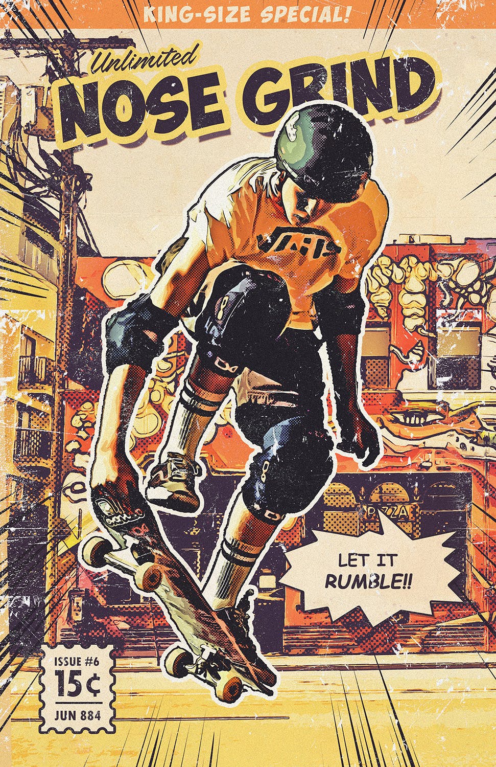 照片转复古手绘漫画书效果PS动作 Retro Comic Book Photoshop Action Kit插图(4)