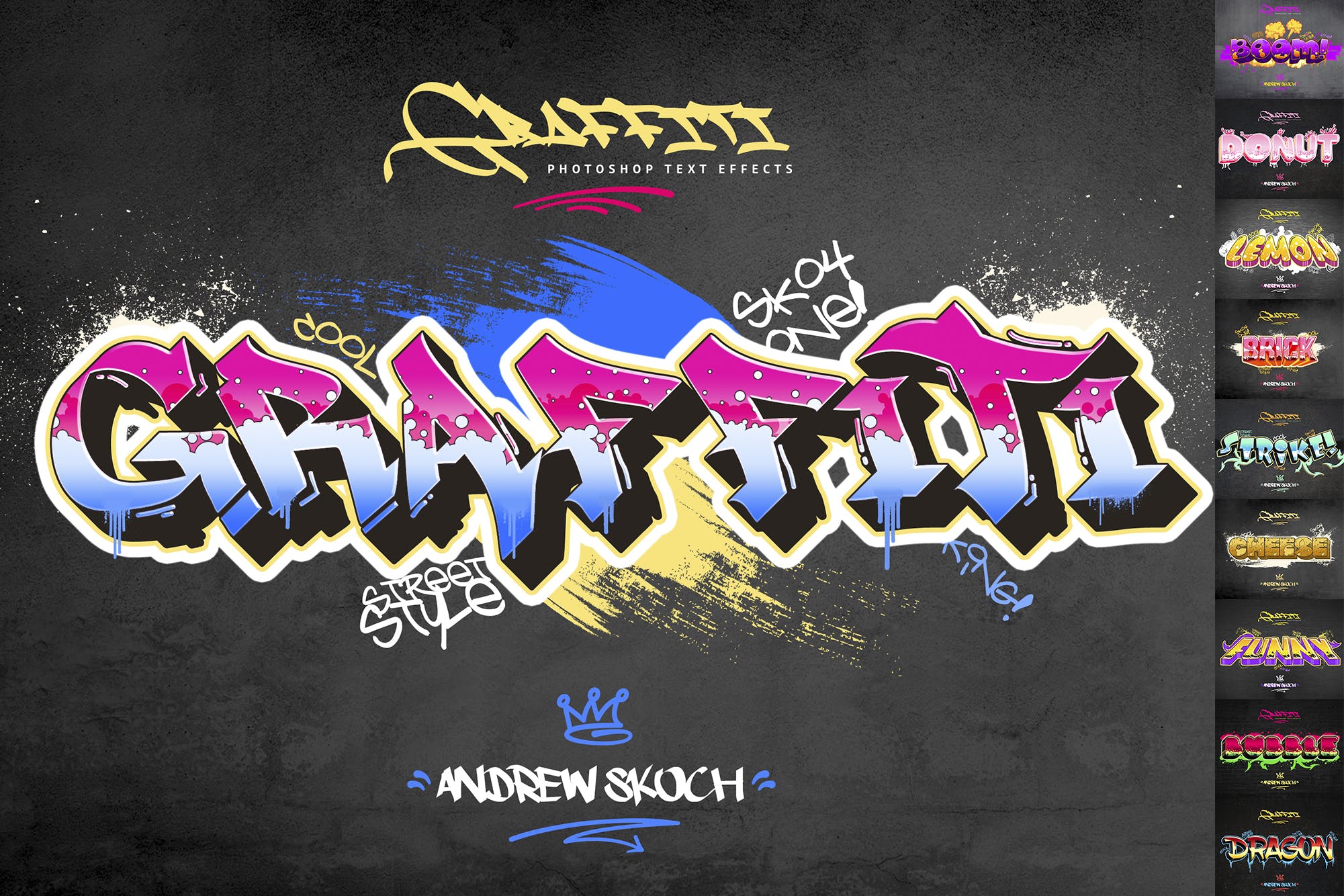 10款炫酷涂鸦效果字体样式PSD分层模板v2 Graffiti Text Effects – 10 PSD – vol 2插图