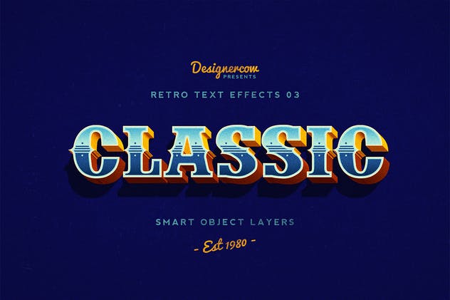 10款复古文本标题3D立体效果PS图层样式 Retro Text Effects V01插图(3)