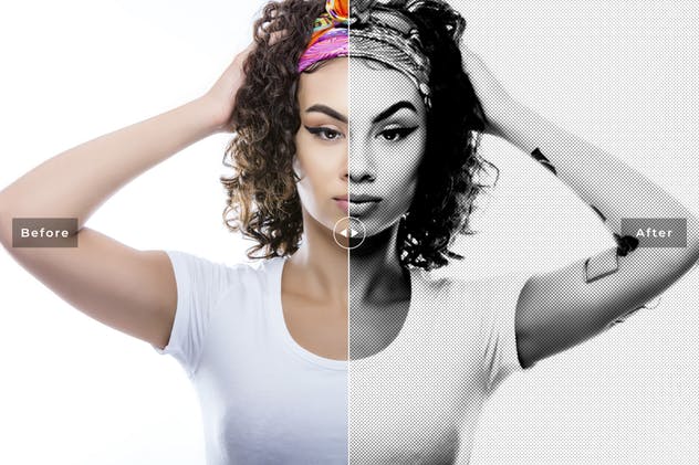 PS半调图案Photoshop动作 Pinhole Halftone Photoshop Actions插图(1)