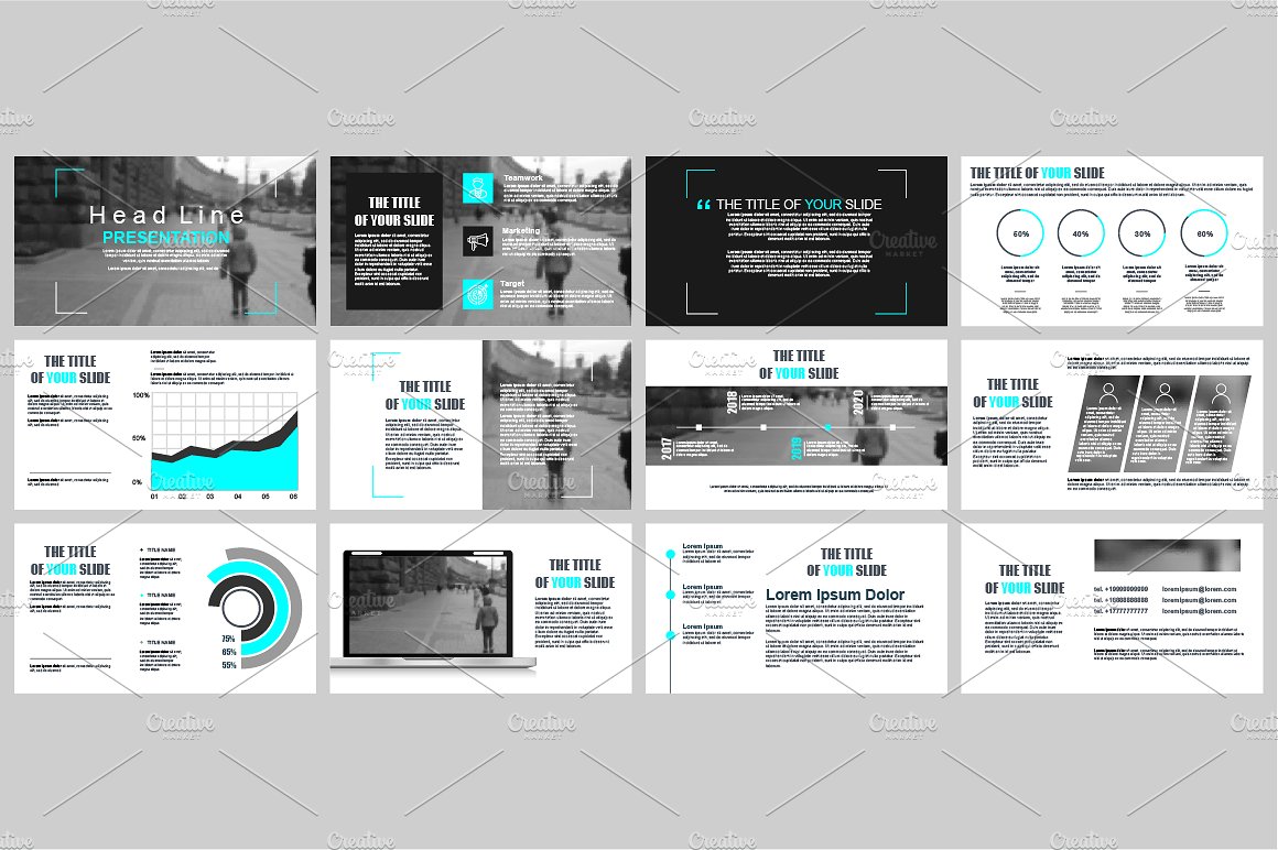 白色背景信息图形幻灯片模板合集 Powerpoint Presentation Templates插图(7)