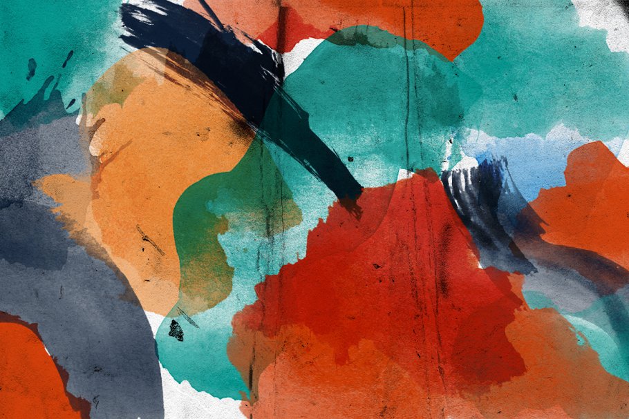 150款手绘水彩笔画图案PS笔刷 150 Handcrafted Watercolor Brushes插图(1)