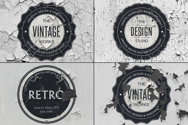 15款复古做旧风格智能叠加纹理PS样机模板 15 Vintage Overlay Textures Mock-up插图(2)