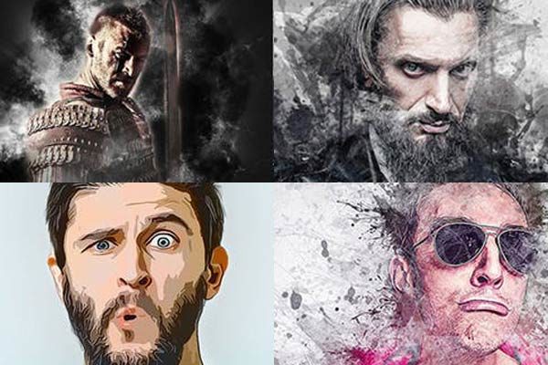 云彩和水彩混合效果的PS动作下载 Mixing Photoshop Action Bundle