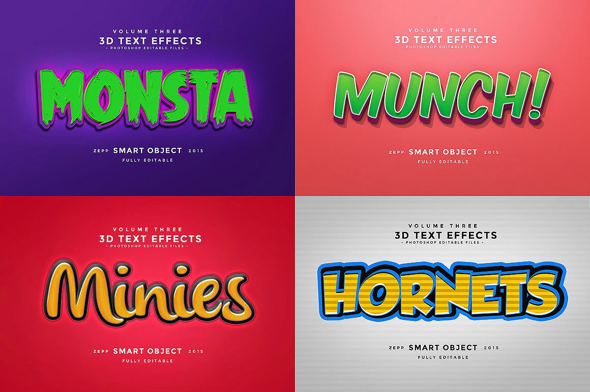 素材库下午茶：150款3D文字效果的PS图层样式 150 3D Text Effects for Photoshop–2.61 GB插图(34)