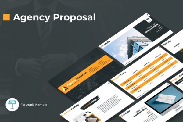 投标方案Keynote幻灯片模板 Agency Proposal Keynote Template