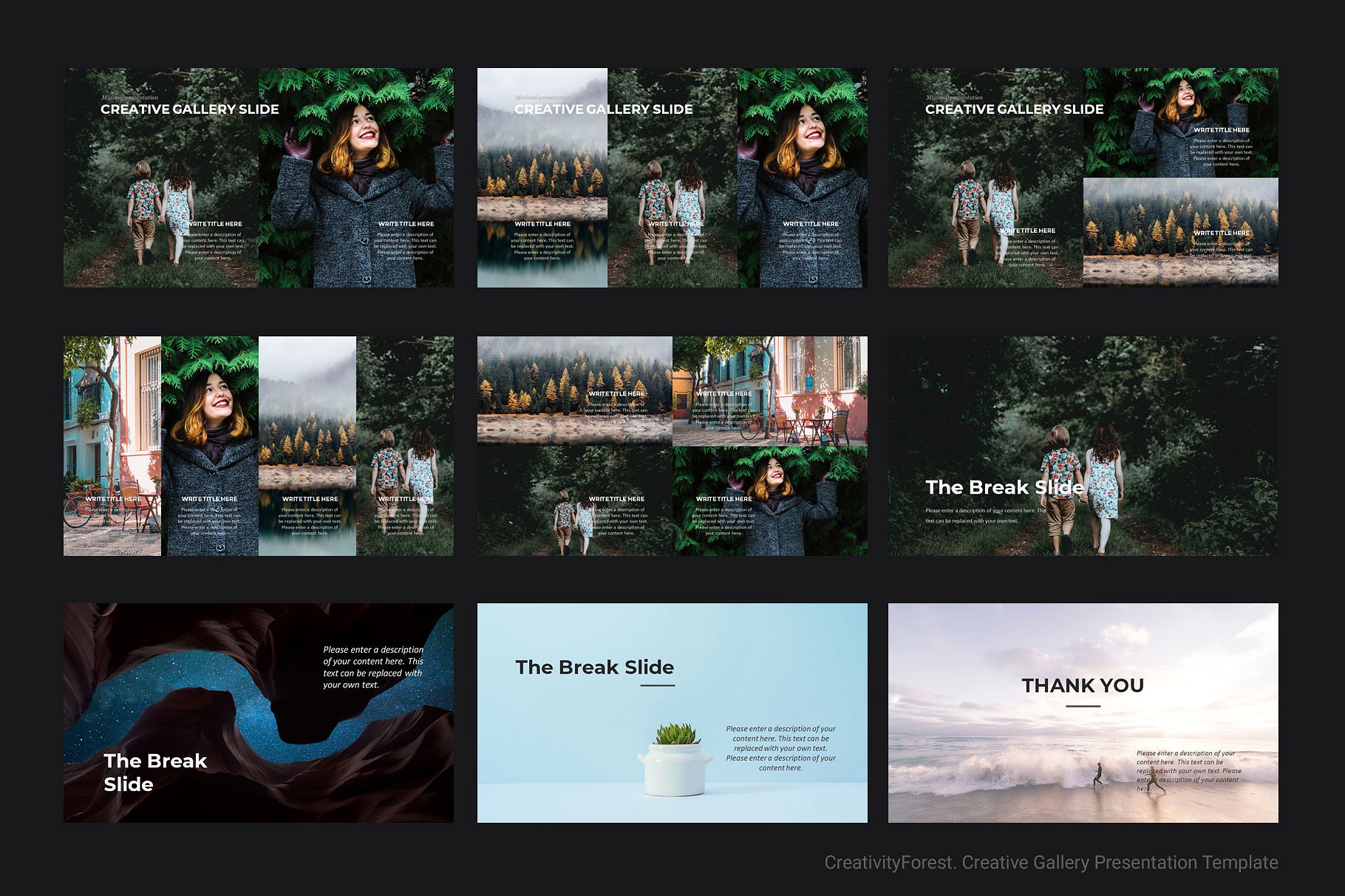 创意极简的投资组合PPT模板下载 Creative Gallery PowerPoint Template [pptx,otf]插图(10)