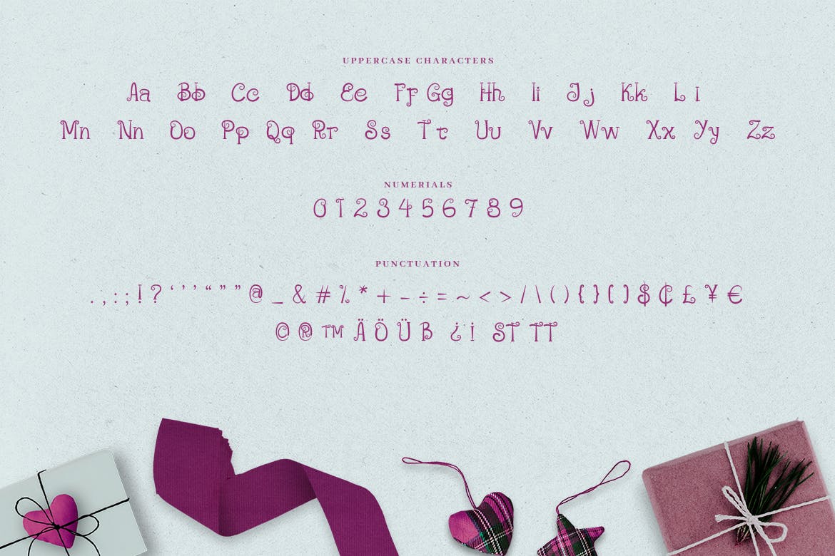 浪漫主义风格英文无衬线装饰字体素材库精选 True Love – Curly Valentine Font插图(1)