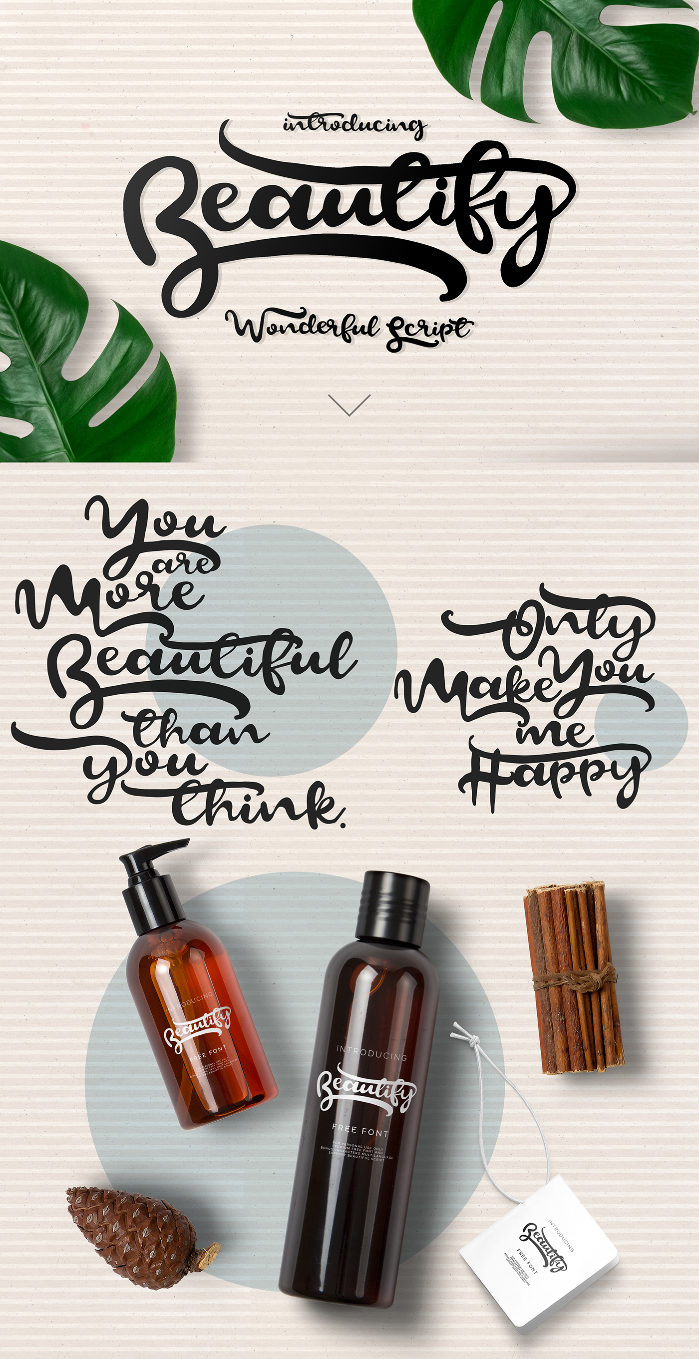 一款优美的手写体免费字体: Beautify Script插图