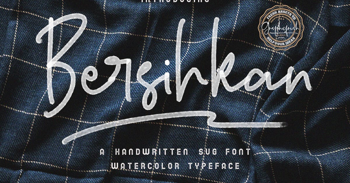 个性的水彩签名SVG手写签名字体下载 Bersihkan – Watercolor Signature SVG插图