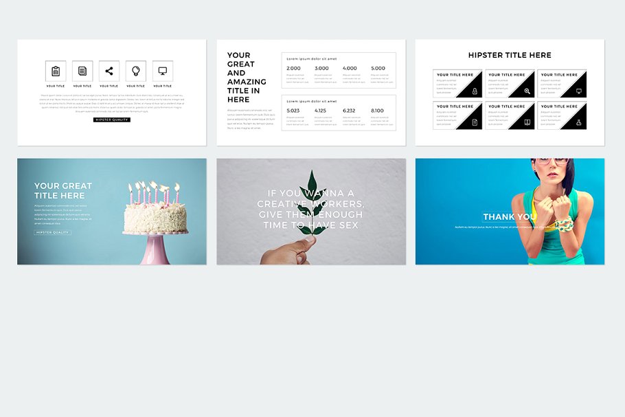多用途现代时尚潮人元素幻灯片模板 Modern Powerpoint插图(37)