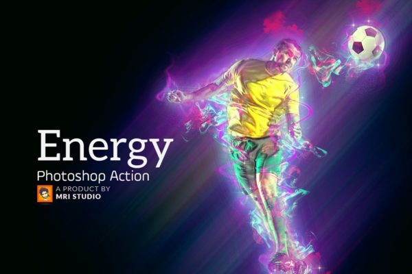 运动能量彩墨特效Photoshop动作 Energy Photoshop Action