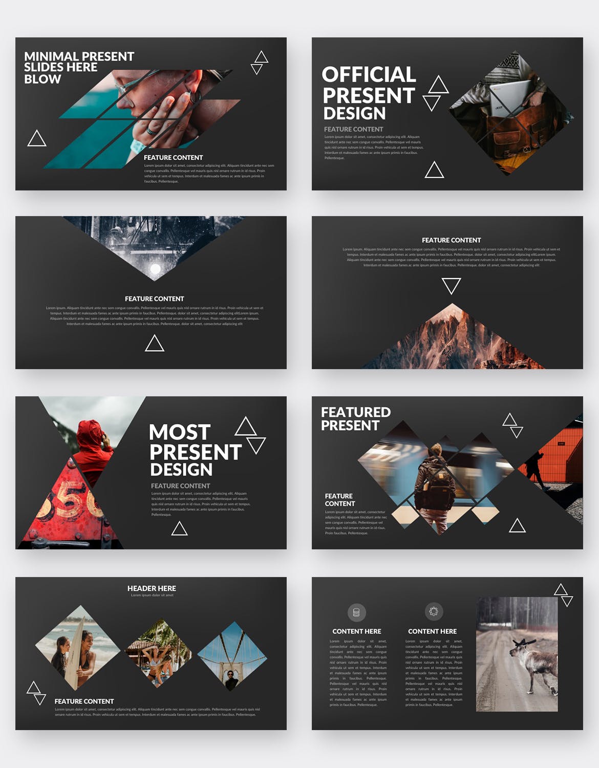 多图设计风格旅游/摄影行业适用的PPT模板 Kidak Powerpoint Template插图(5)