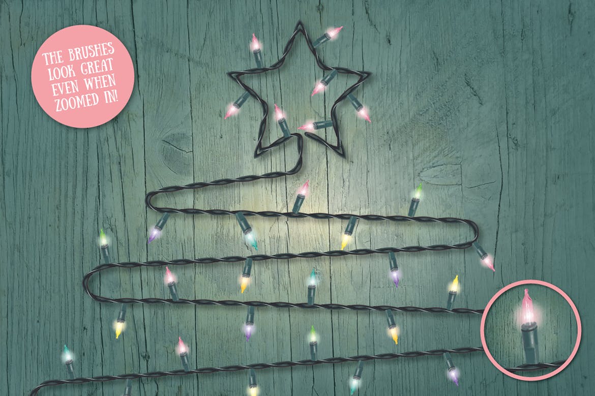 童话灯饰效果设计AI笔刷 Fairy Light Brushes插图(3)