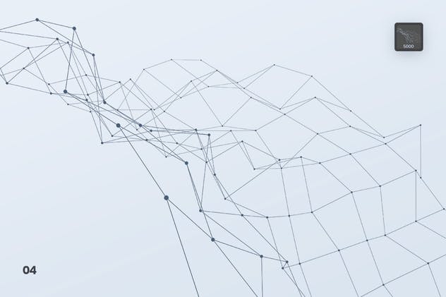 带连接线粒子抽象图形PS笔刷 Particles with Connected Lines Photoshop Brushes插图(4)