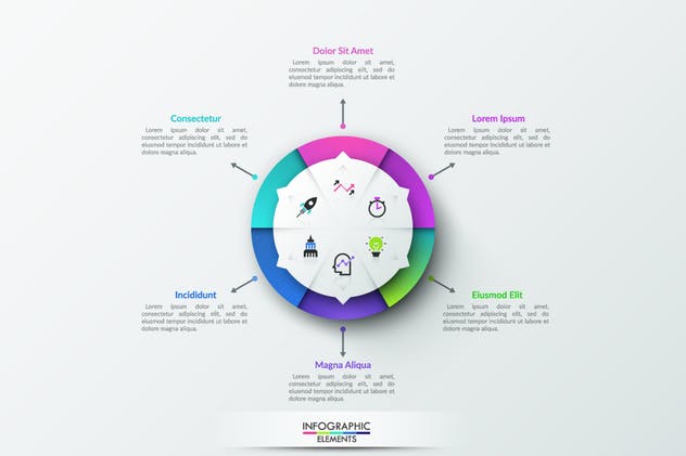 项目策划PPT模板信息图表矢量素材v14 Pure Shape Infographic. Part 14插图(4)