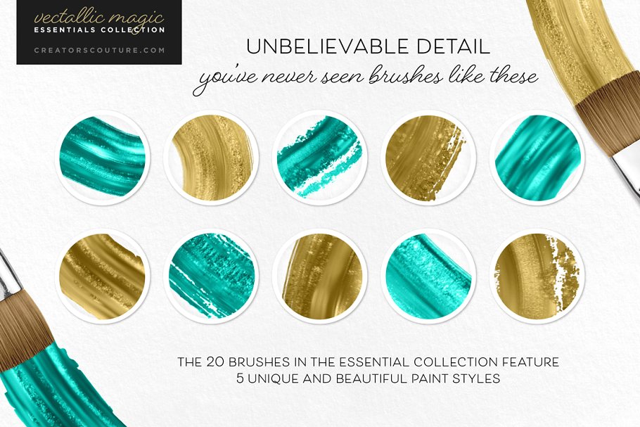 惊人美丽的金属油漆AI笔刷 Vectallic Magic Brush Revolution!插图(6)